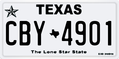 TX license plate CBY4901