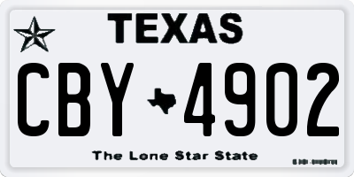 TX license plate CBY4902