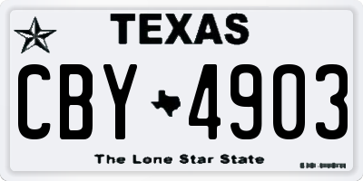 TX license plate CBY4903