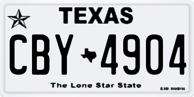 TX license plate CBY4904