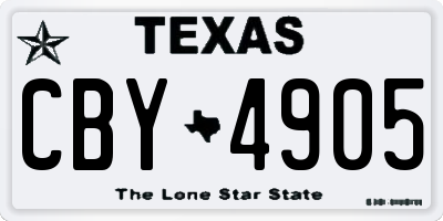 TX license plate CBY4905