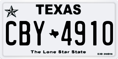 TX license plate CBY4910