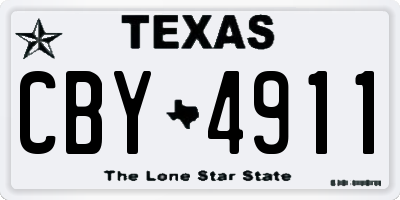 TX license plate CBY4911