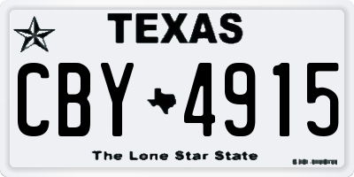TX license plate CBY4915
