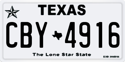 TX license plate CBY4916