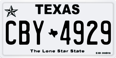 TX license plate CBY4929