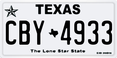 TX license plate CBY4933