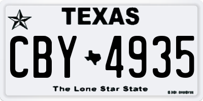 TX license plate CBY4935