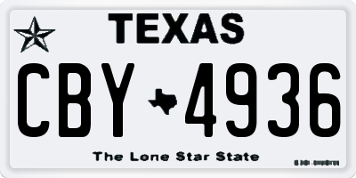 TX license plate CBY4936