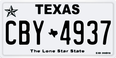 TX license plate CBY4937