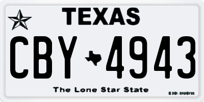 TX license plate CBY4943