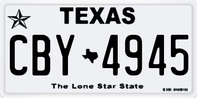 TX license plate CBY4945