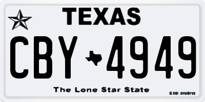 TX license plate CBY4949