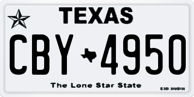 TX license plate CBY4950
