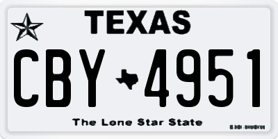 TX license plate CBY4951