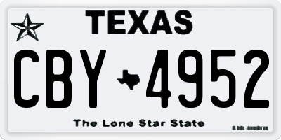 TX license plate CBY4952