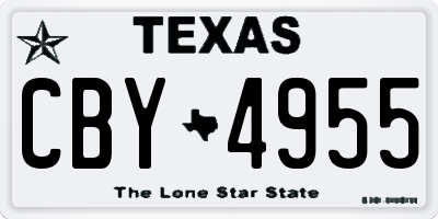 TX license plate CBY4955