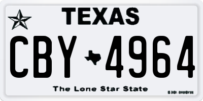 TX license plate CBY4964