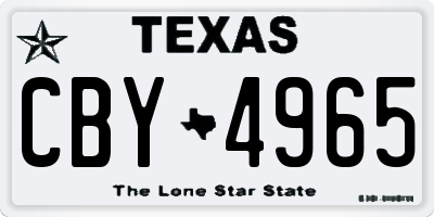 TX license plate CBY4965