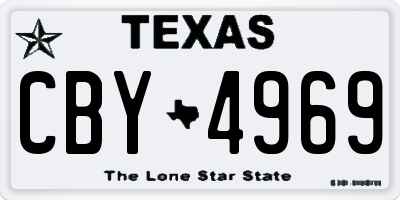 TX license plate CBY4969