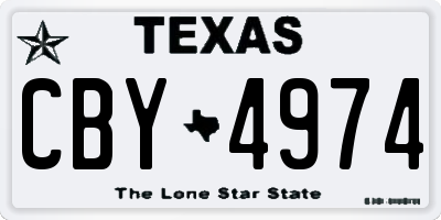 TX license plate CBY4974