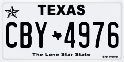 TX license plate CBY4976