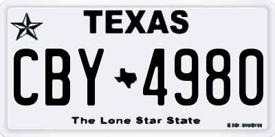 TX license plate CBY4980
