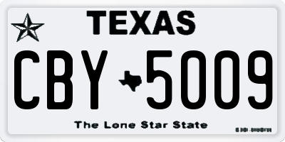 TX license plate CBY5009