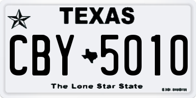 TX license plate CBY5010