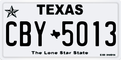 TX license plate CBY5013
