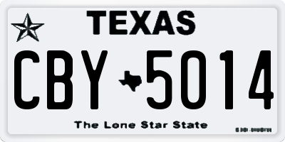 TX license plate CBY5014
