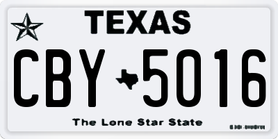 TX license plate CBY5016