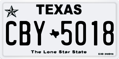 TX license plate CBY5018