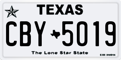 TX license plate CBY5019