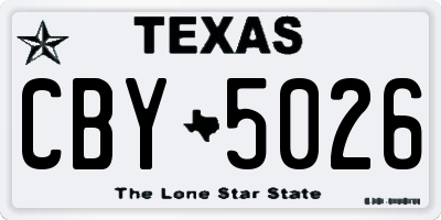 TX license plate CBY5026