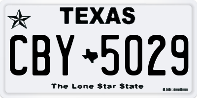 TX license plate CBY5029