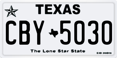 TX license plate CBY5030