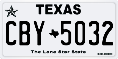 TX license plate CBY5032