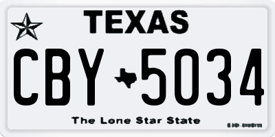 TX license plate CBY5034