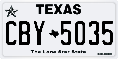 TX license plate CBY5035