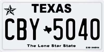 TX license plate CBY5040