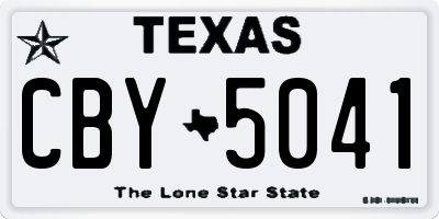 TX license plate CBY5041