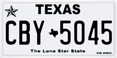 TX license plate CBY5045