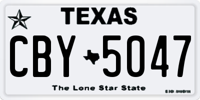 TX license plate CBY5047