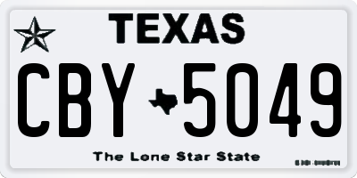 TX license plate CBY5049