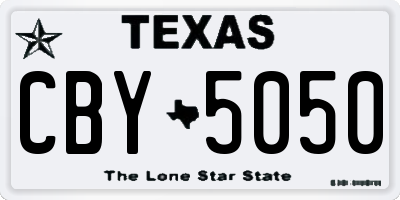 TX license plate CBY5050