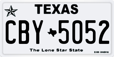 TX license plate CBY5052