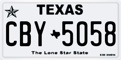 TX license plate CBY5058