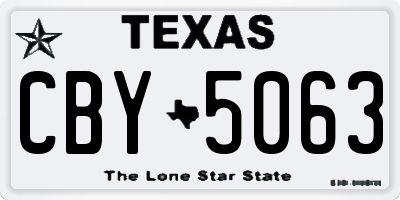 TX license plate CBY5063