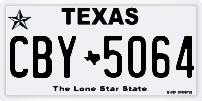 TX license plate CBY5064